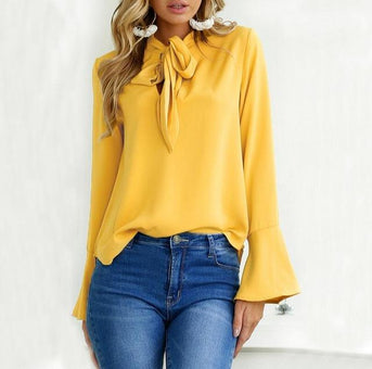 Blouse élégante manches évasées - HEXAGONE AVENUE